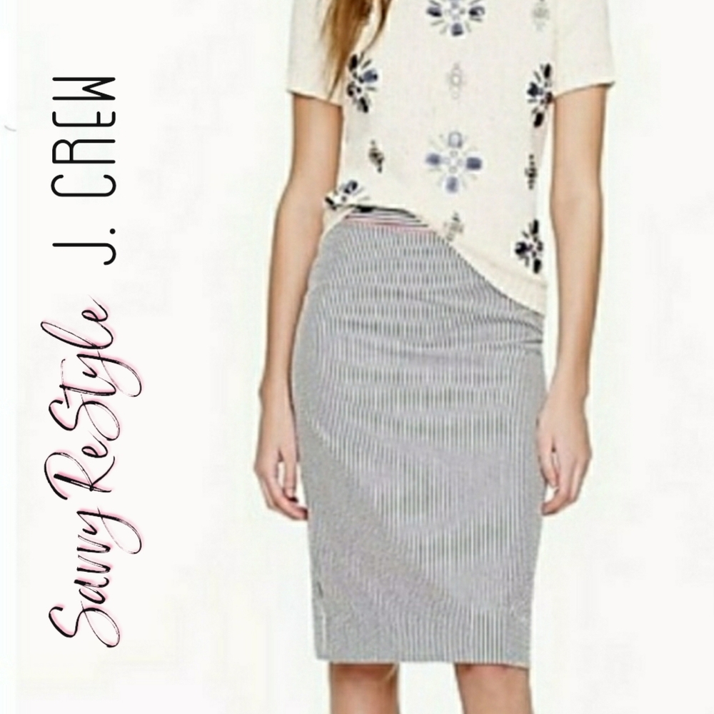 J.Crew Pencil Skirt | Blue/White Stripes Size 6